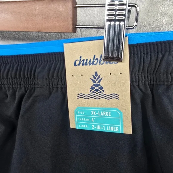Chubbies Ultimate Training Short Mens XXL Black 4" Inseam 2-in-1 Liner Gecko - Picture 3 of 7
